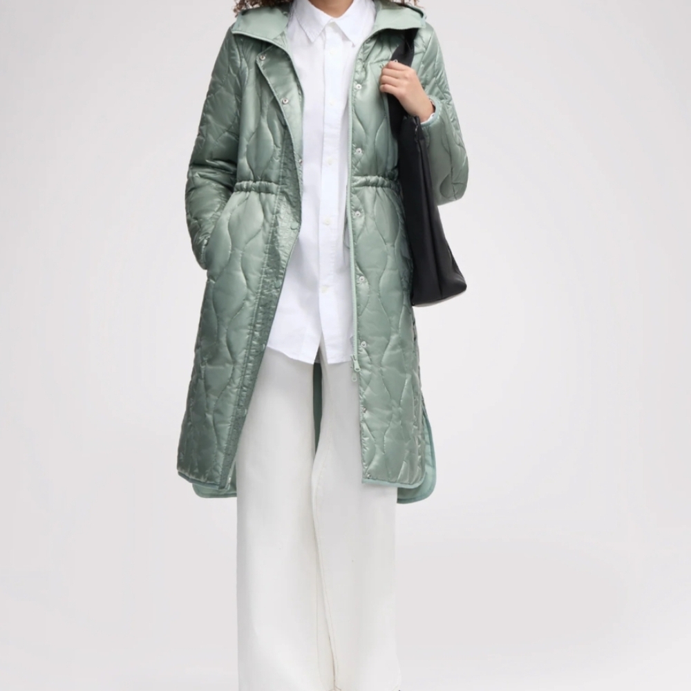 Women's Green PAJAR Quilted Coat - Picture 5 of 7
